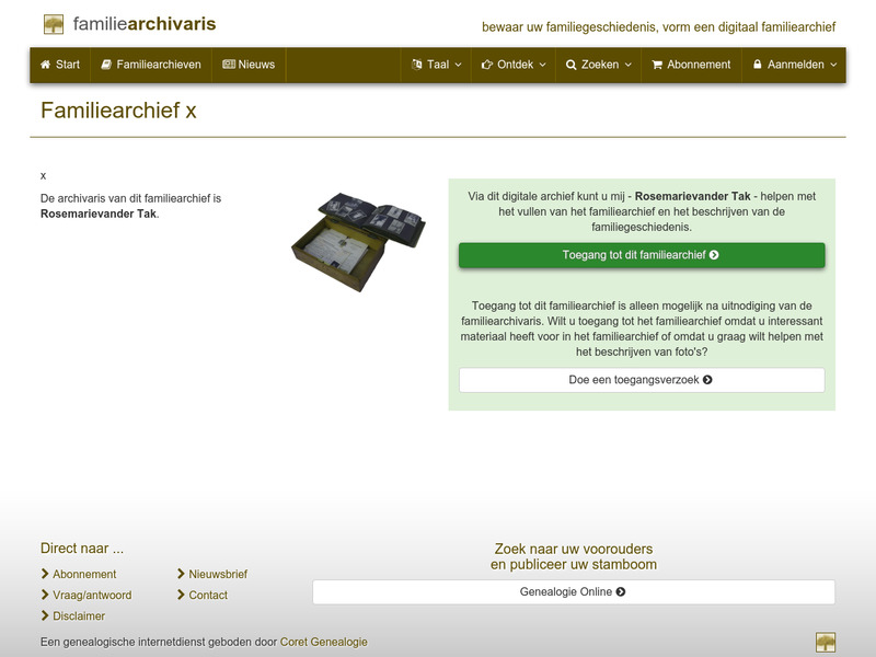 Screenshot van website
