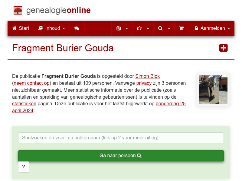 Screenshot van website