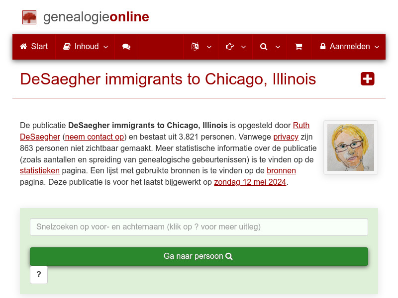 Screenshot van website