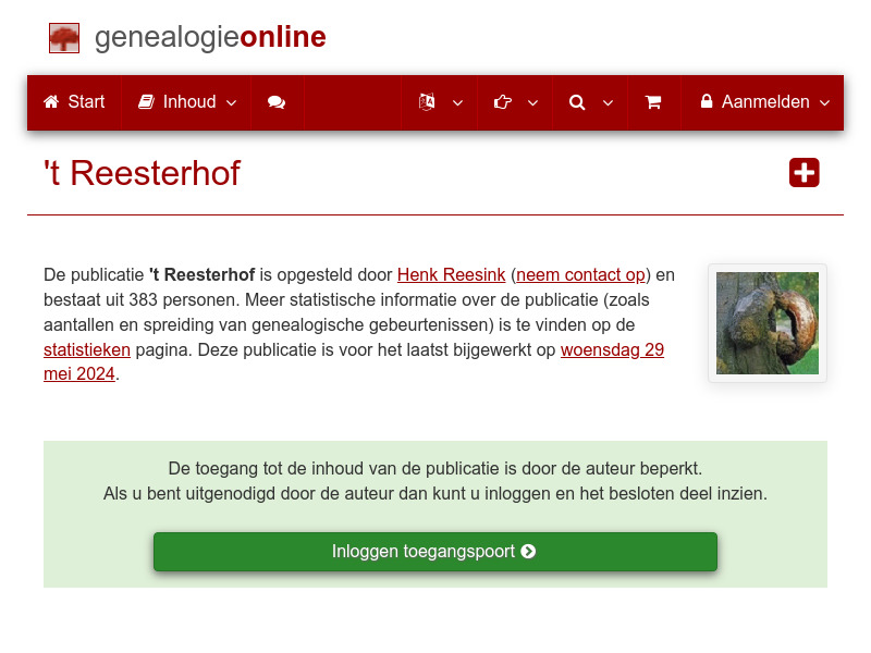 Screenshot van website