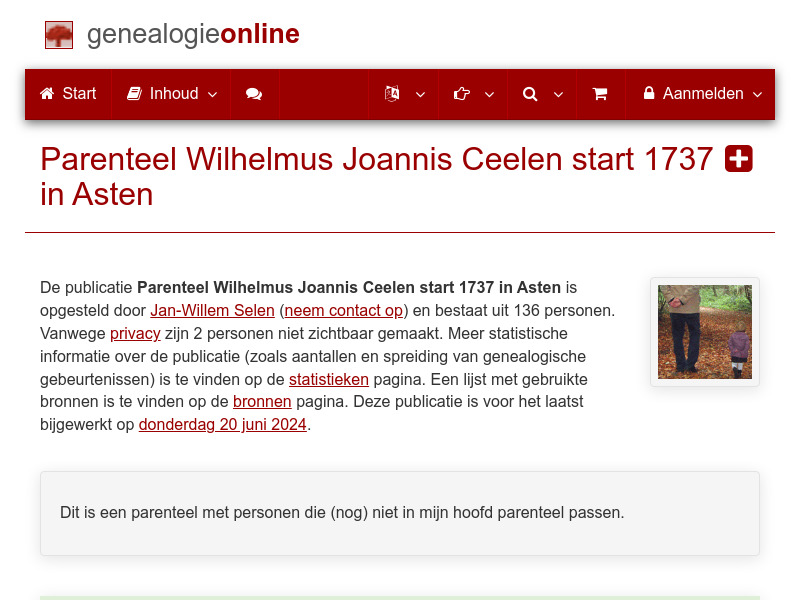 Screenshot van website