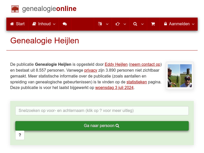 Screenshot van website