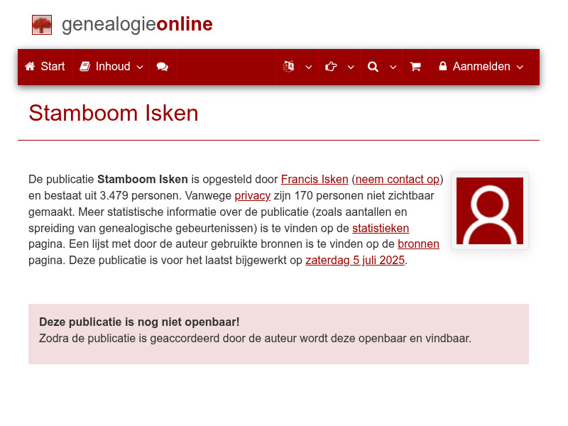 Screenshot van website
