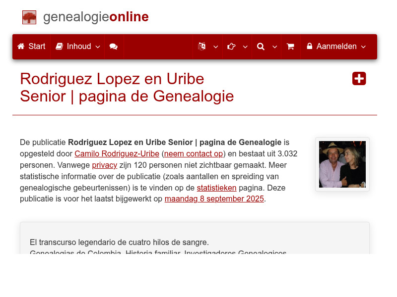 Screenshot van website