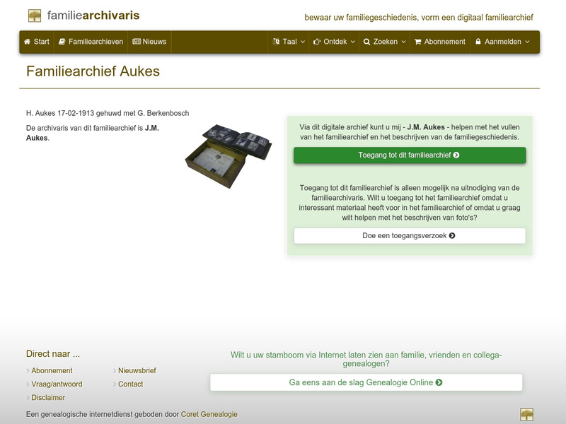 Screenshot van website