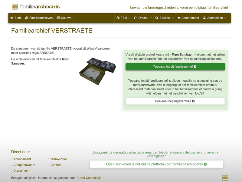 Screenshot van website