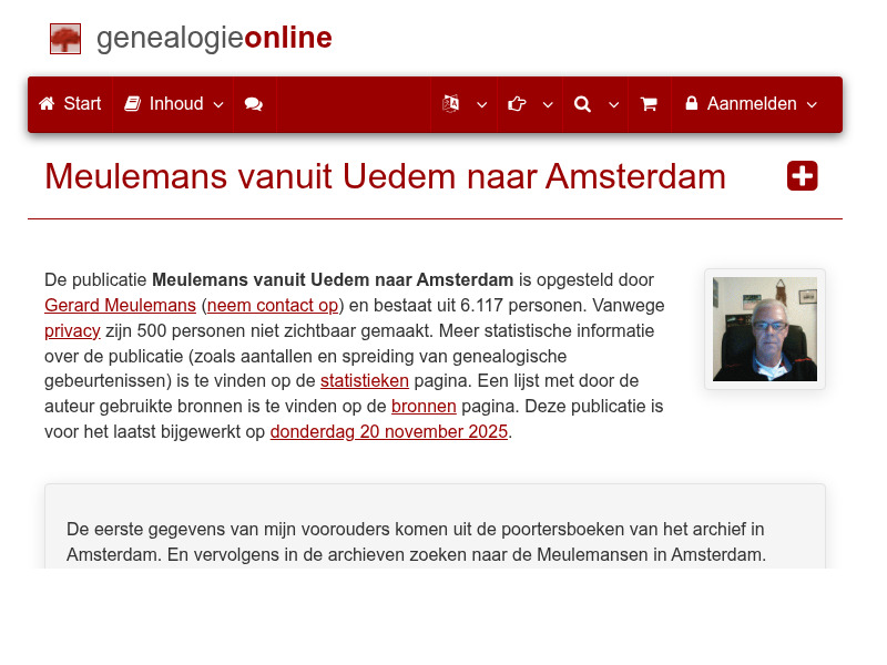 Screenshot van website