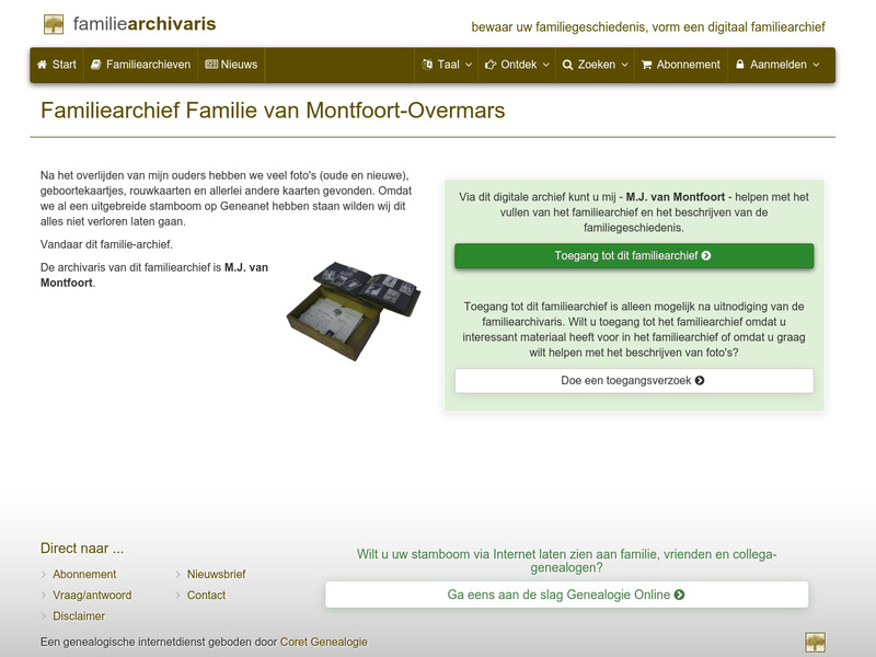 Screenshot van website
