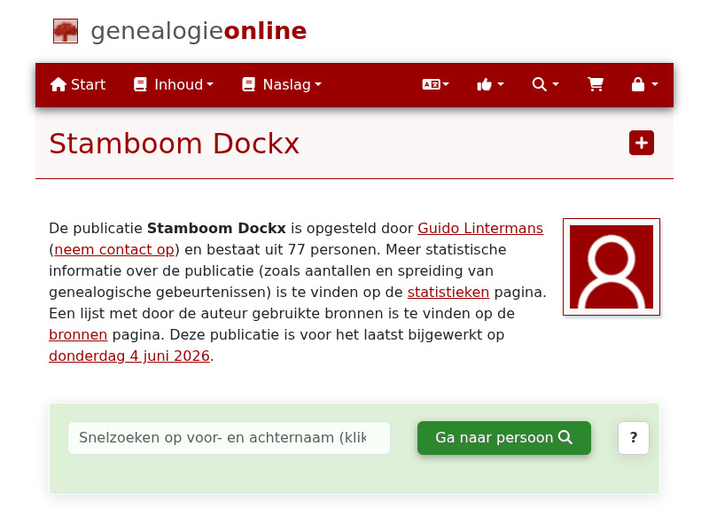 Screenshot van website