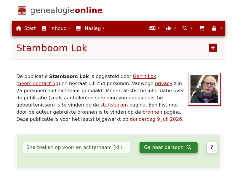 Screenshot van website