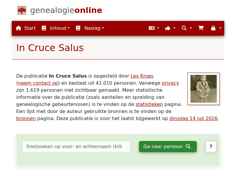 Screenshot van website