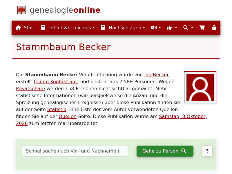 Screenshot van website