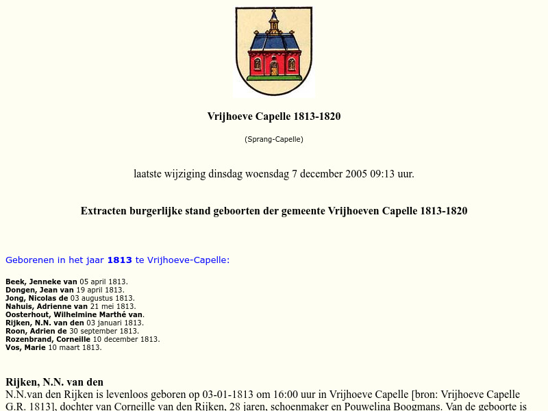Screenshot van website