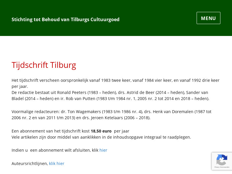 Screenshot van website