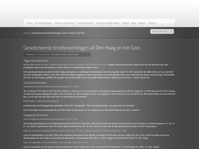 Screenshot van website