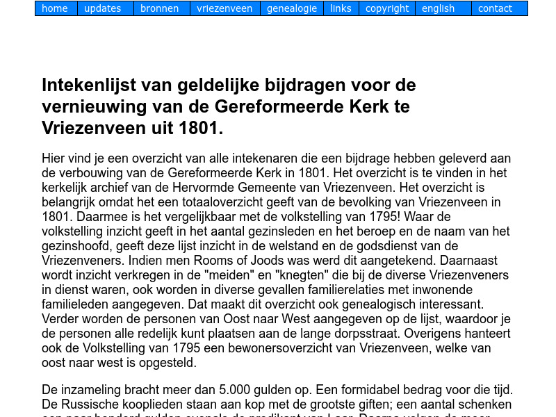 Screenshot van website