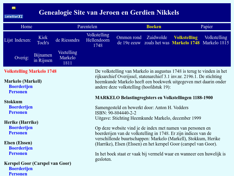 Screenshot van website