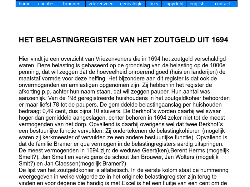 Screenshot van website