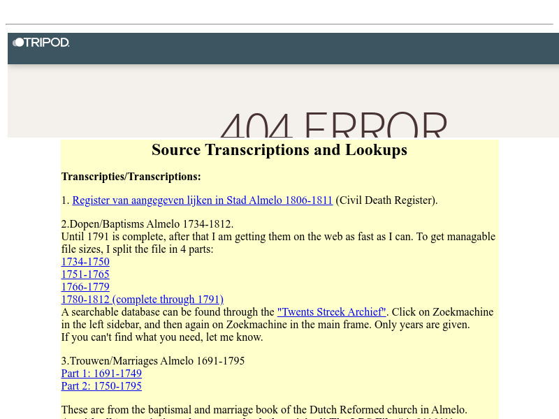 Screenshot van website