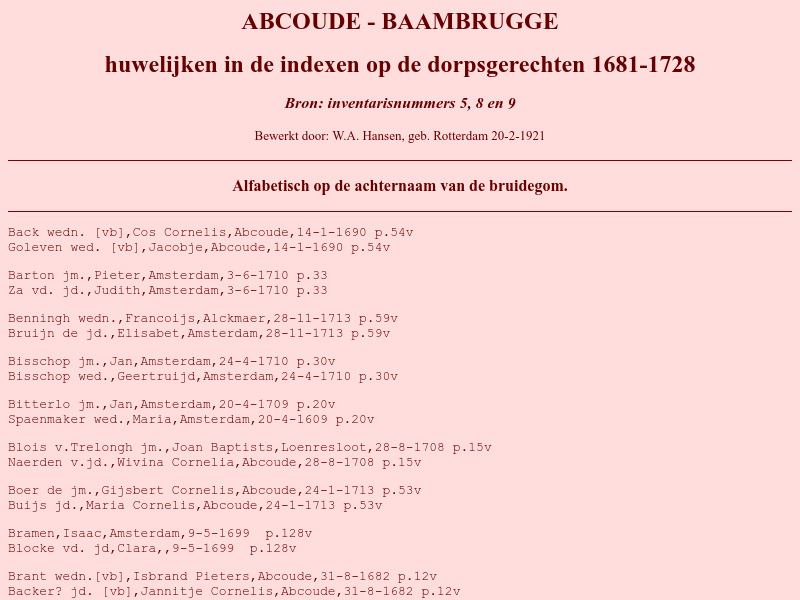 Screenshot van website