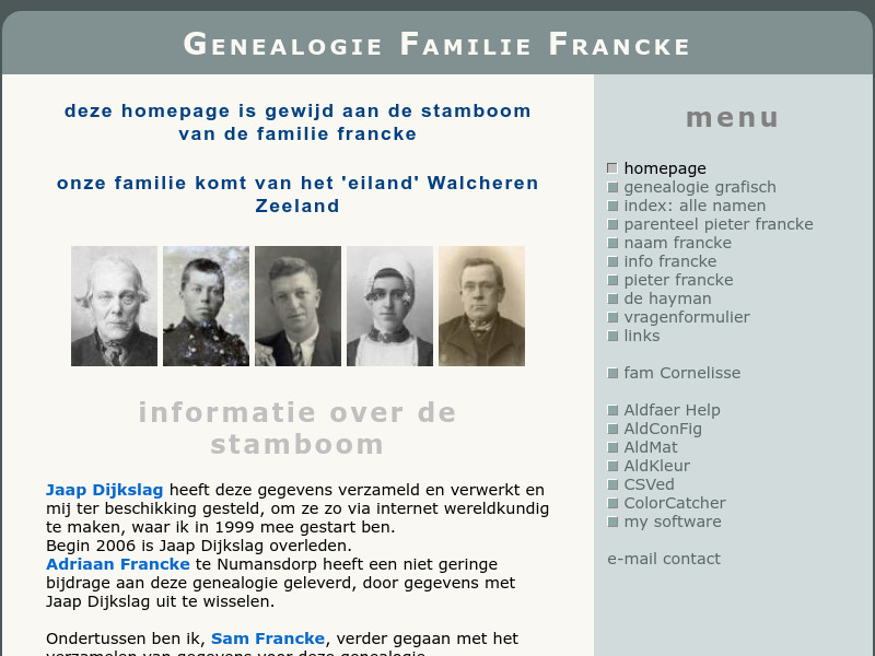 Screenshot van website