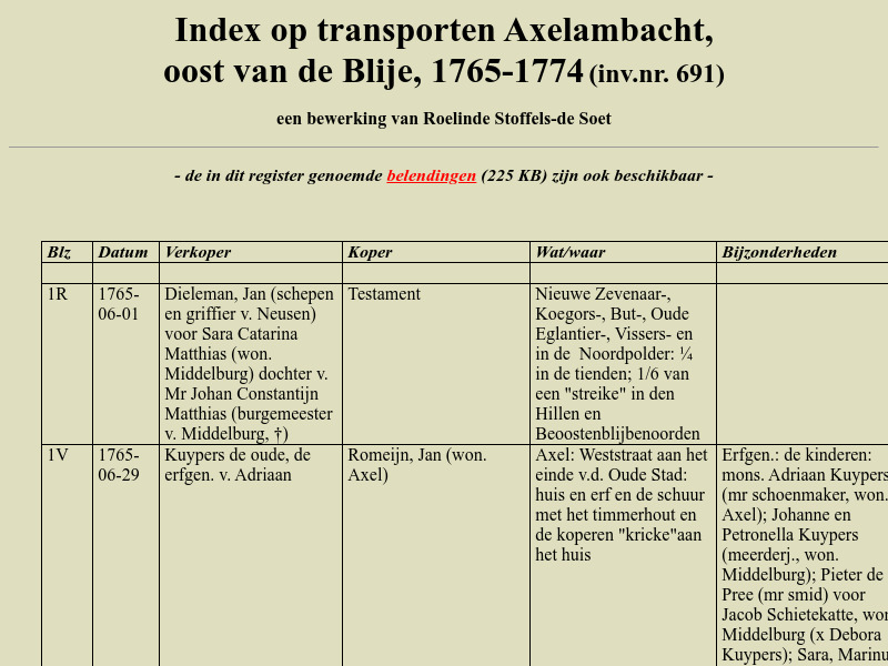 Screenshot van website