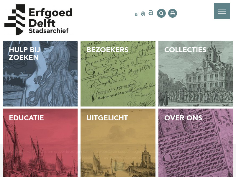 Screenshot van website