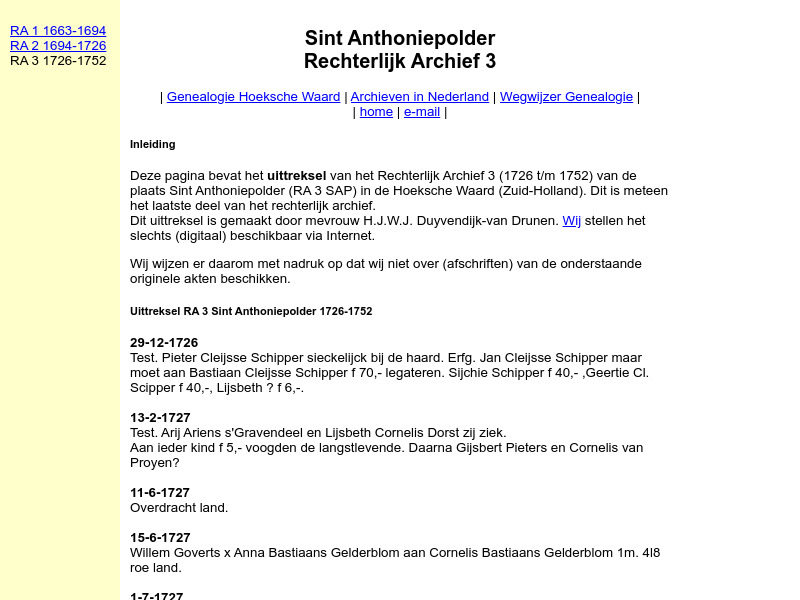 Screenshot van website