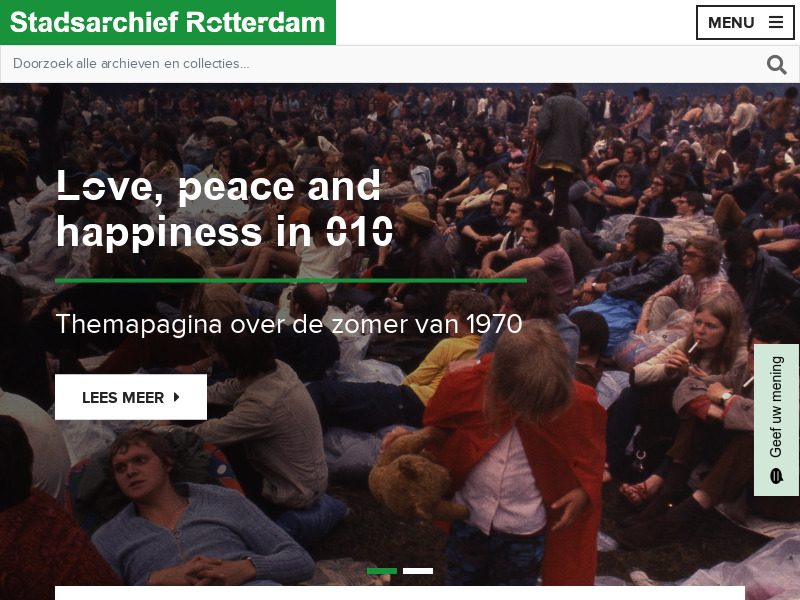 Screenshot van website