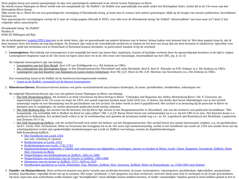 Screenshot van website