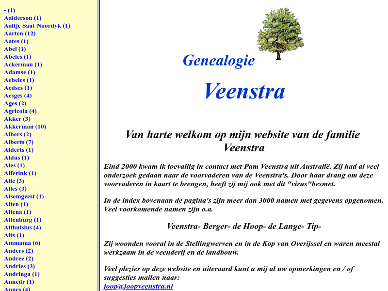 Screenshot van website