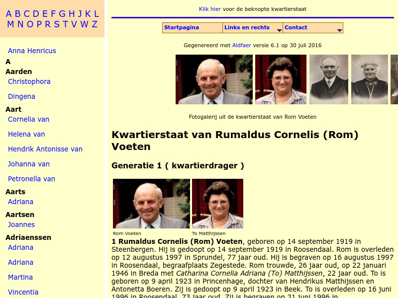 Screenshot van website