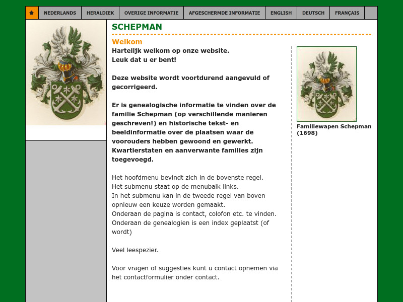 Screenshot van website