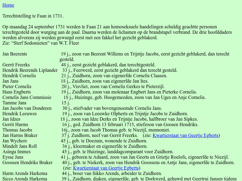 Screenshot van website