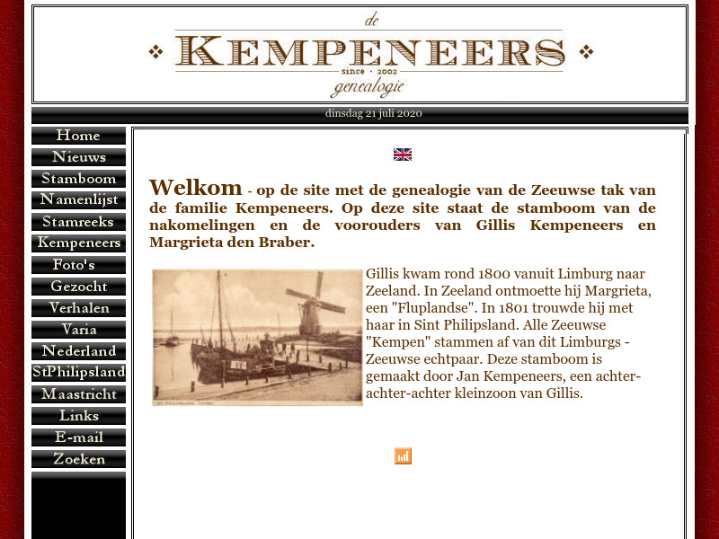Screenshot van website