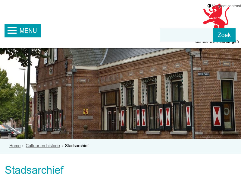 Screenshot van website