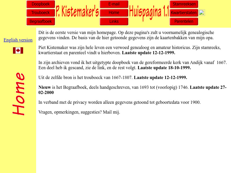 Screenshot van website