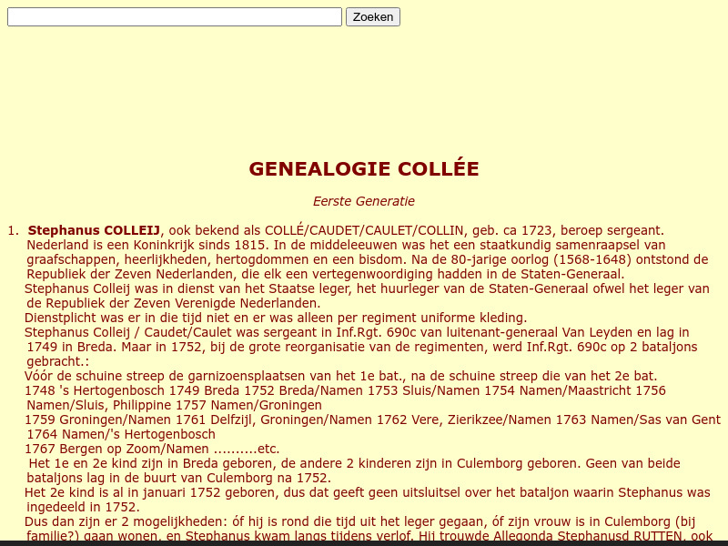 Screenshot van website