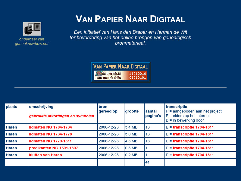 Screenshot van website