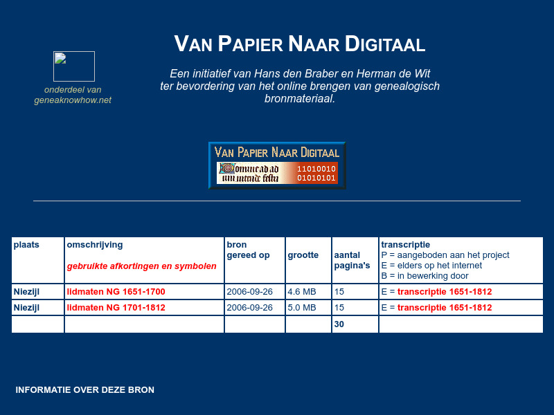 Screenshot van website