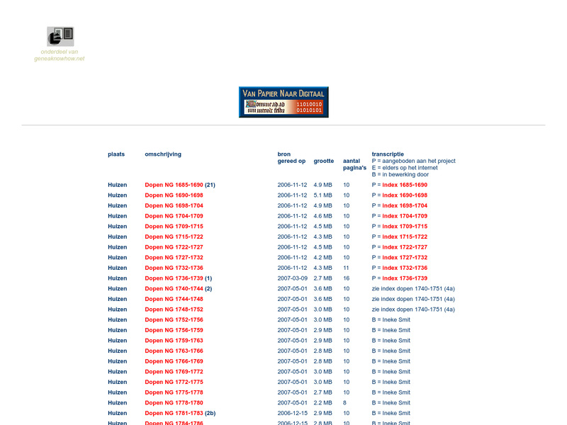 Screenshot van website