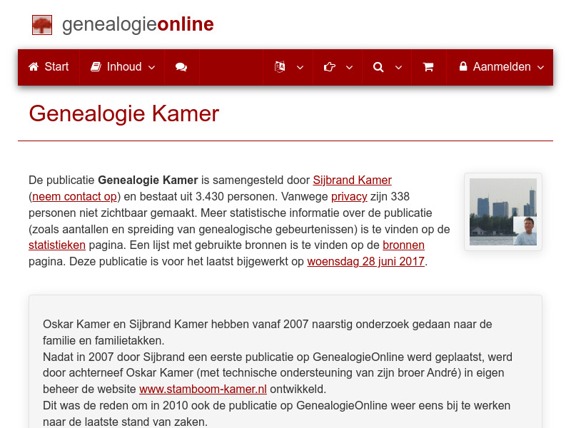 Screenshot van website