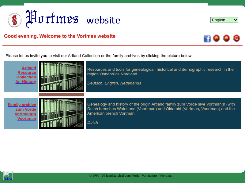 Screenshot van website