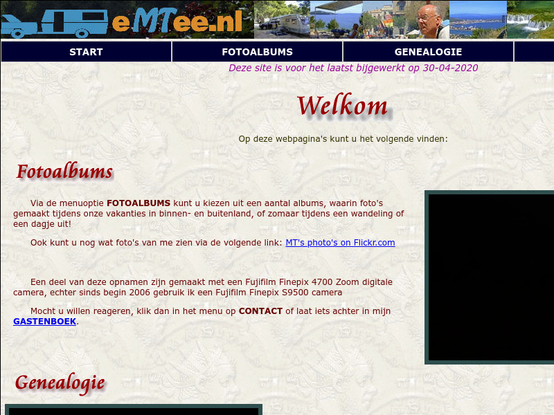 Screenshot van website