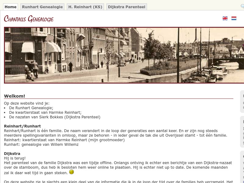 Screenshot van website