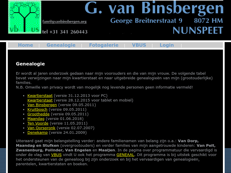 Screenshot van website