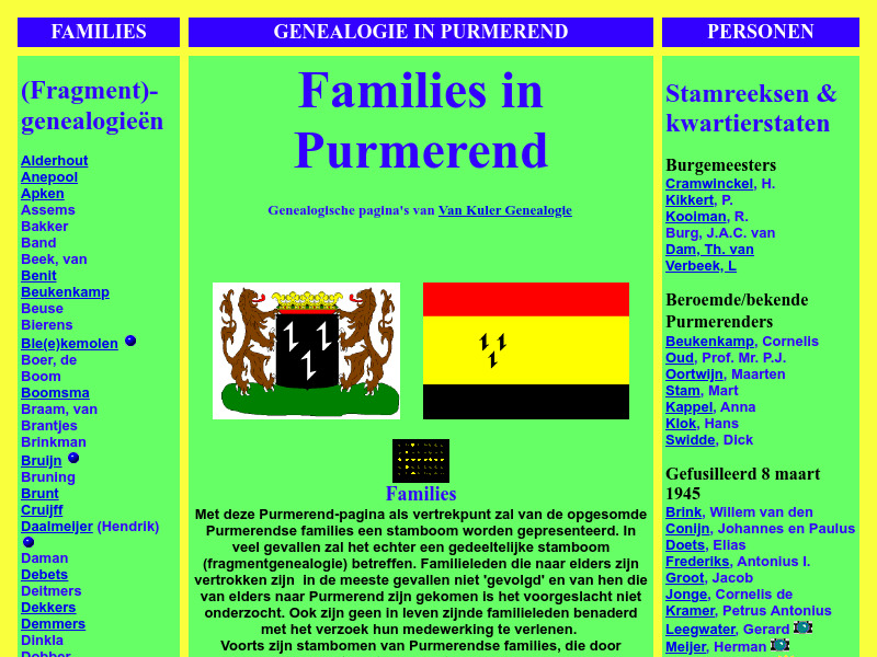 Screenshot van website
