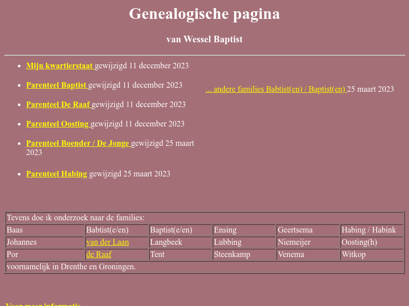 Screenshot van website
