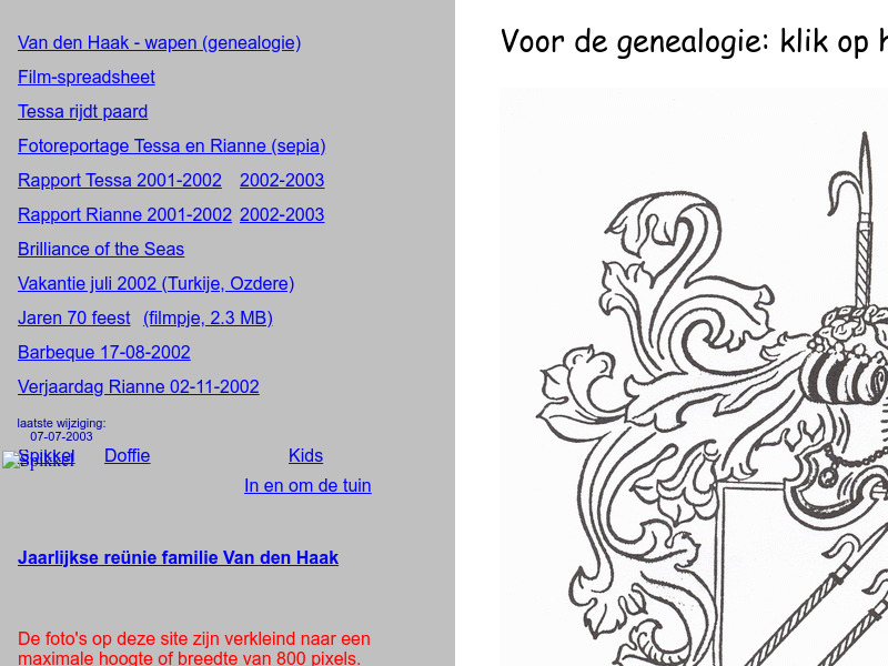 Screenshot van website