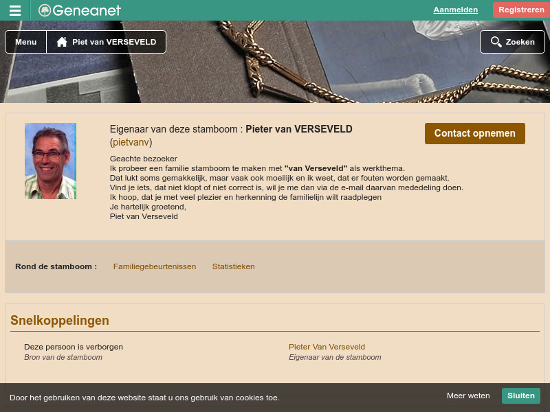 Screenshot van website